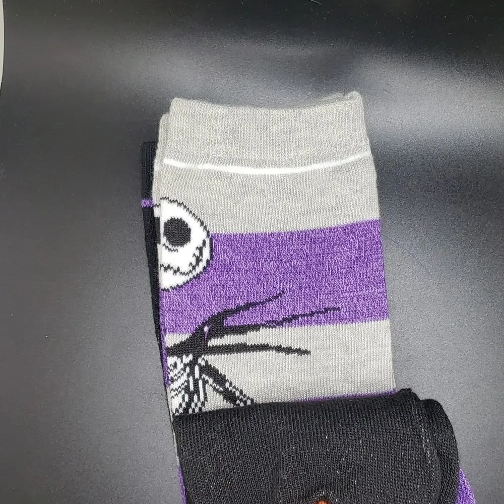 𝅺the nightmare before Christmas crew socks Jack and Sally